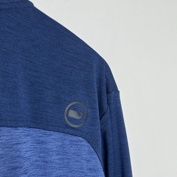 Vineyard Vines Performance 1/4 Zip On The Go Shep Shirt Blue Mens Size XB - Picture 7 of 7